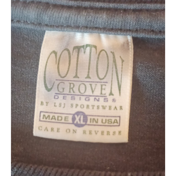 Vintage Cotton Grove Mens T-Shirt Wolf Graphic Print Size XL LSJ Sportswear 1989 - Picture 4 of 5